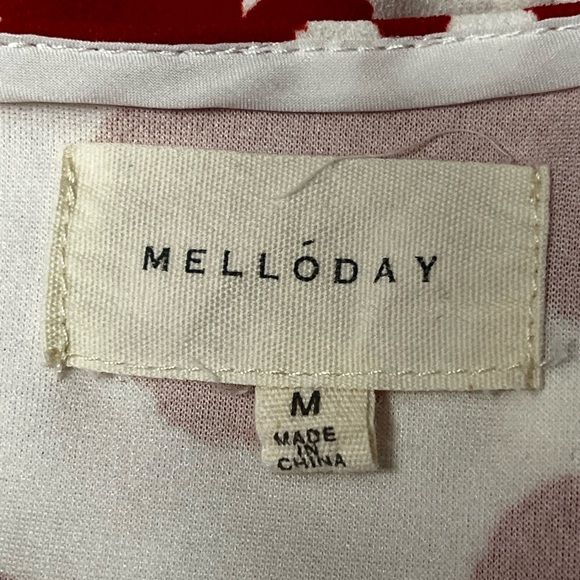 MELLODAY Red Floral Blouse - Picture 4 of 6